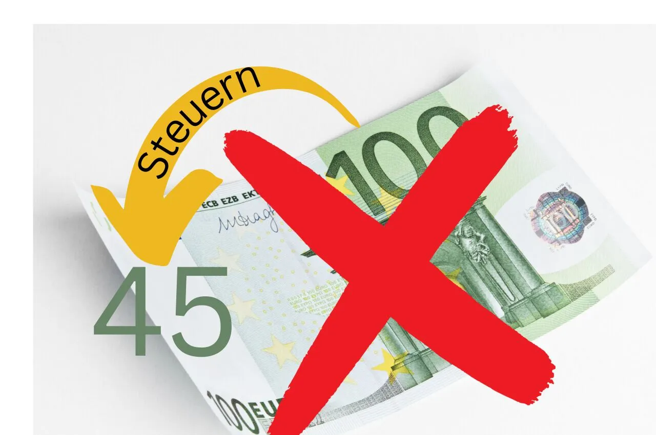 Aus 100 Euro werden 45